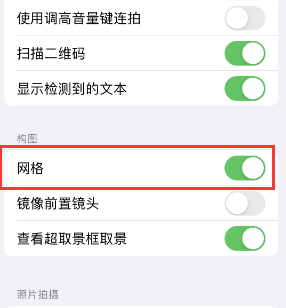 爱民苹果手机维修网点分享iPhone如何开启九宫格构图功能