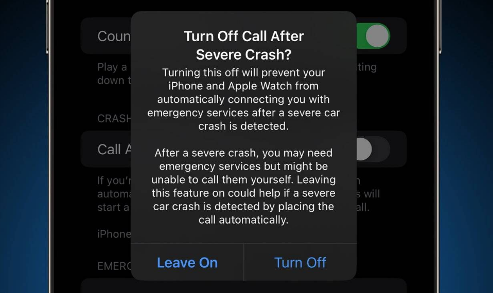爱民苹果14维修分享 iPhone 14 和 Apple Watch 上关闭崩溃检测 